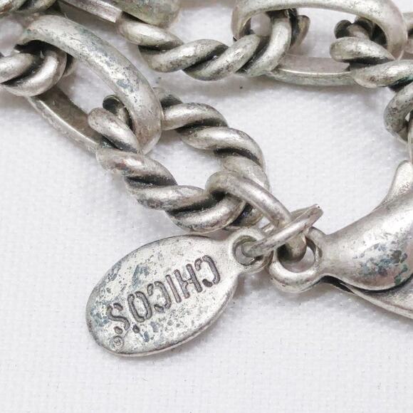 Chico's Red Enamel & Silver Tone Pendant Necklace, 20 Inches - Picture 10 of 11